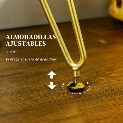 Banco Pie de Cama Tapizado en Terciopelo Reposapiés con Patas de Metal y Asiento Acolchado Amarillo [3]