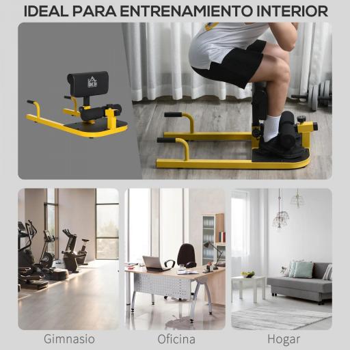 3-en-1 Máquina Equipo de Sentadilla para Ejercicios Abdominales Tablero Supino Multifuncional Ayuda en Cuclillas Equipo Amarillo [2]