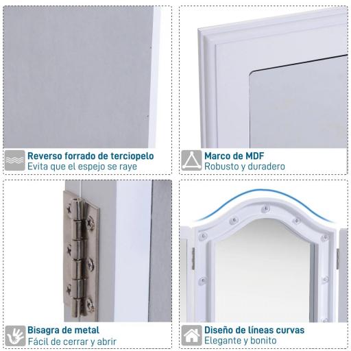 Espejo de Maquillaje con Luz LED Plegable Espejo Triple de Mesa Regalo Original para Mujer Cargo con Batería Espejo Cosmético con Iluminación 73x53.5x4.5cm [5]