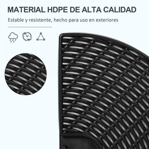 Base para Sombrilla de 4 Piezas Rellenable con Arena 68 kg o Agua 52 L para Jardín Patio Terraza Negro [6]