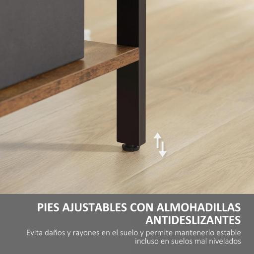 Estantería Librería de 4 Niveles con 8 Compartimentos de Almacenamiento Estilo Industrial para Sala de Estar Oficina Dormitorio 74x30x157,5 cm Marrón Rústico [4]