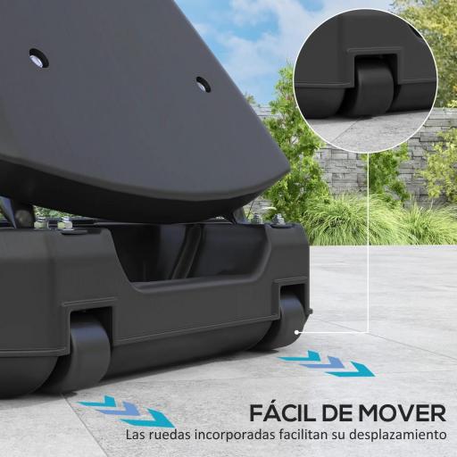 Canasta de Baloncesto para Exterior Ajustable de 150-305 cm con Ruedas Base Rellenable y Sistema de Retorno Negro [4]