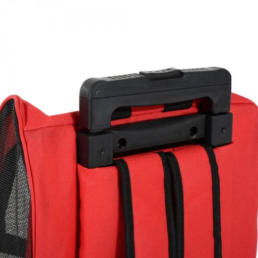 Transportin Carrito Perro 2 en 1 Mochila Carrito 42x25x55 cm Mascotas Perro Gato Rojo [7]