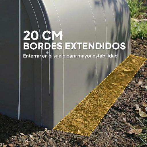 Garaje Exterior para Coche 3x5 m Impermeable con Tejido PE Resistente Marco de Acero Galvanizado UPF30+ Gris [5]