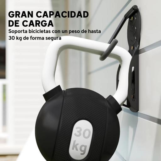 Soportes de Pared para Bicicletas de 4 Piezas Plegables hasta 30 kg con Tornillos para Casa Garaje y Sótano Negro [6]