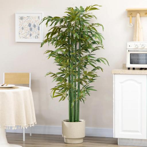 Bambú Artificial 180 cm Planta Sintética de Interior para Decoración de Oficina Hogar Ø17x180 cm Verde [4]