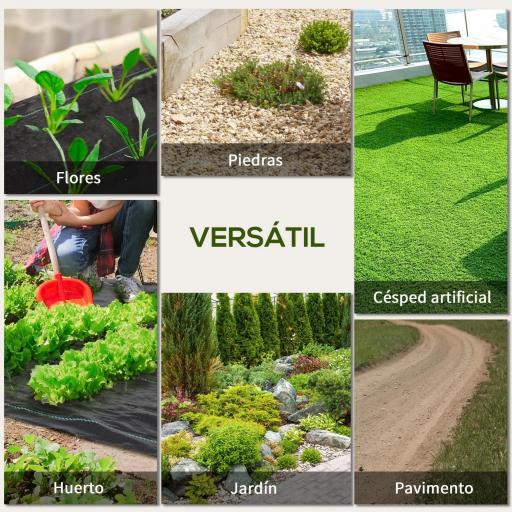 Malla Geotextil 2x100 m Malla de Jardín contra Malas Hierbas 60 g/m² Rollo de Malla Antimaleza Negro [3]