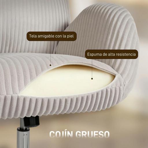 Silla de Oficina con Reposabrazos Respaldo Alto Reposacabezas Regulable Ruedas Altura Ajustable Giratoria Gris [2]