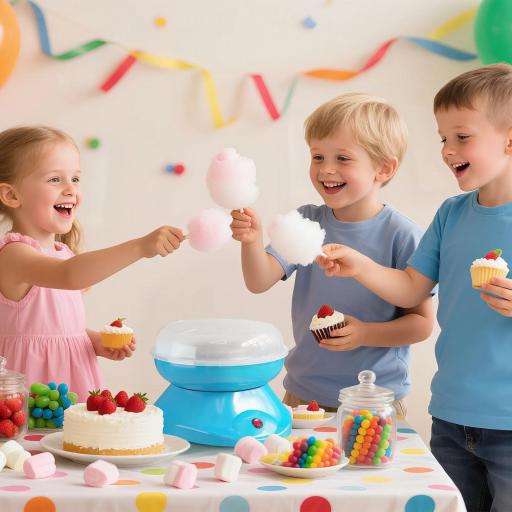 Máquina de Algodón de Azúcar en Casa de Polipropileno Acero Inox. y Aluminio 450W-550W para Fiestas 27x26x18 cm Azul [3]