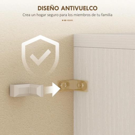 Alacena de Cocina con Puertas de Vidrio Cajón Estantes Ajustables para Comedor Salón 60x35x180 cm Blanco [6]