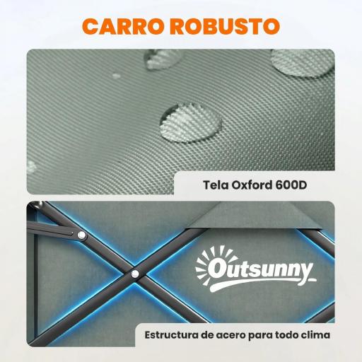 Carro de Jardín Plegable con Mango Telescópico Ajustable Puerta Trasera Expandible para Campaña y Compra Verde [3]