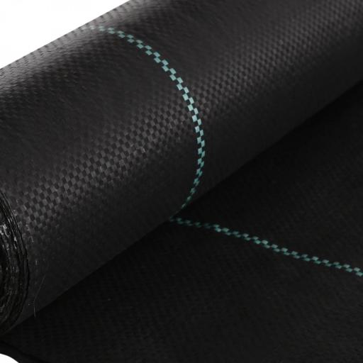 Malla Geotextil 2x25 m Malla de Jardín contra Malas Hierbas 60 g/m² Rollo de Malla Antimaleza Negro [5]