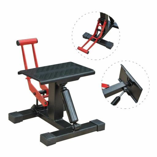 Caballete Elevador Universal Altura Ajustable 245-355 mm para Moto tipo Soporte de Motocross para Aparcar o Reparar Amortiguamiento Acero [6]