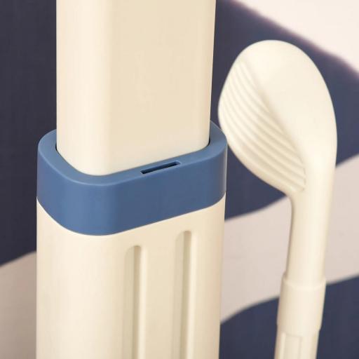 Canasta de Baloncesto 2 en 1 Canasta de Baloncesto Infantil con Aro Ajustable en Altura de 83-120 cm Pelotas y Palo de Golf 46x41x116-153 cm Azul y Blanco [5]