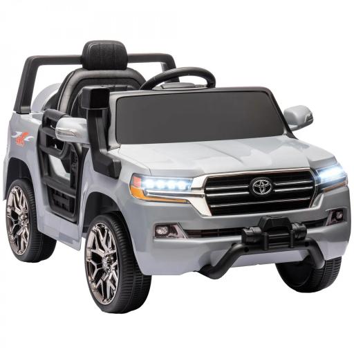 Coche Eléctrico para Niños de +3 Años Toyota LAND CRUISER con Batería 12V Mando a Distancia y Música MP3 Gris [8]