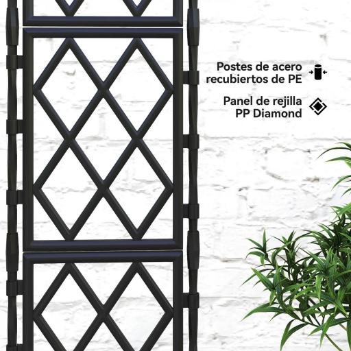 Enrejado de Jardín Plegable Soporte para Plantas Trepadoras con Montaje DIY y Marco de Acero 85x197 cm Negro [3]