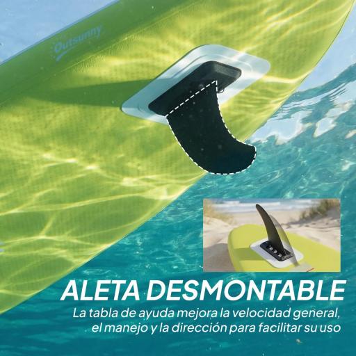 Tabla de Paddle Surf Hinchable 320 cm, con Superficie Antideslizante Remo de Aluminio Ajustable Quilla Bomba y Mochila [3]