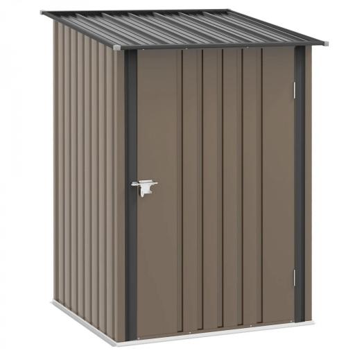 Caseta de Jardín Metálica 0,92 m² 100x103x160 cm con 1 Puerta y Cerradura para Almacenamiento de Herramientas Marrón [9]