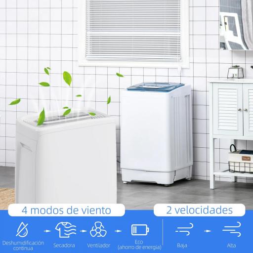 Deshumidificador Eléctrico 12L/Días Silencioso con 4 Modos 2 Velocidades 29x18x49 cm Blanco [4]