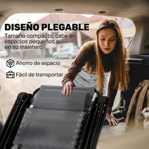 Silla de Gravedad Cero Tumbona Plegable y Reclinable Ajustable con Reposabrazos Reposacabezas Portavasos Gris Claro [6]
