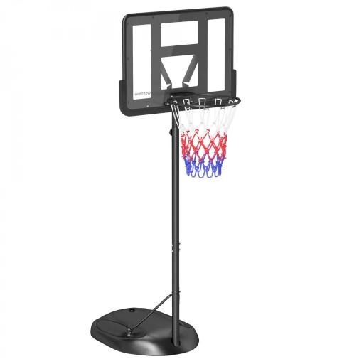 Canasta de Baloncesto para Exterior con Altura Ajustable 216-277 cm Ruedas y Base Rellenable Negro [9]