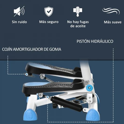 Máquina de Steps Mini Stepper para Fitness en Casa con Pantalla LCD y Pedales Antideslizantes 55x44x108cm Blanco y Azul [2]