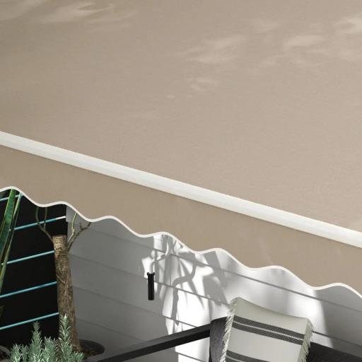 Toldo Manual 395x245 cm con Manivela Toldo Balcón Patio Terraza de Aluminio y Tejido Poliéster 280 g/m² Anti-UV Beige [5]