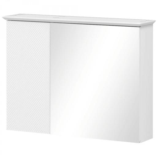 Armario con Espejo para Baño con Estante Ajustable Mueble para Baño Estilo Moderno 65x15x49 cm Blanco [8]