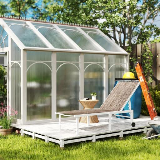 Tumbona Reclinable de Jardín Exterior con Ruedas Respaldo Ajustable en 5 Posiciones y Marco de Acero 166 Marrón [2]