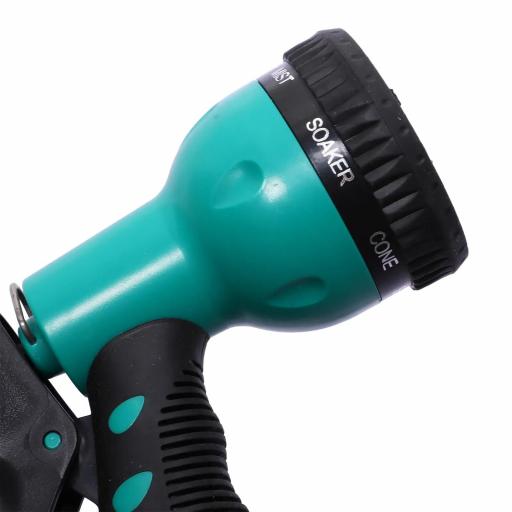 Carrete para Manguera Retráctil 10m con 7 Modos de Riego Sistema de Enrollado Automático con Bloqueo Conector de 1m para Jardín Césped 28x14x34 cm Negro y Verde [8]