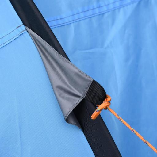 Tienda de Camping Pop-up con Ventanas Bolsillos y Bolsa de Transporte Impermeable Anti-UV 263,5x220x123 cm Azul [6]