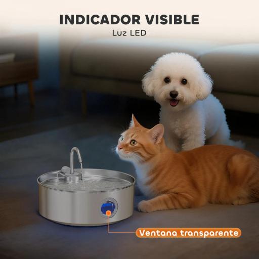 Fuente para Gatos de Acero Inoxidable 7L Fuente de Agua para Mascotas Silencioso Automático con Sistema de Filtros [6]