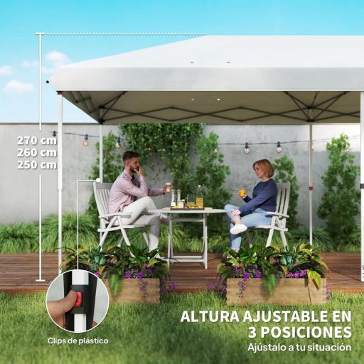 Carpa Plegable 5,85x2,95x2,7 m con 4 Paneles 4 Ventanas 2 Puertas 1 Bolsa Anti-UV y 12 Orificios de Drenaje Blanco [4]