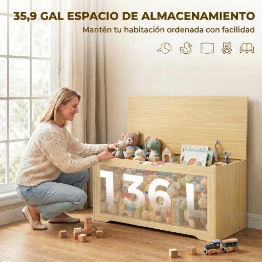 Baúl de Almacenaje 136L Banco de Almacenaje con Panel de Ratán Tapa Brazos de Soporte para Recibidor 100x40x45cm Roble [5]