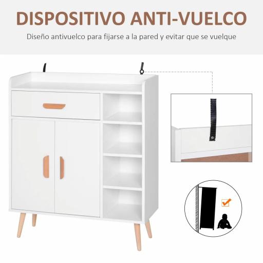 Aparador Buffet Armario Gabinete Consola Mueble Multiusos de Comedor Salón Baño Pasillo 80x29.5x96cm [5]