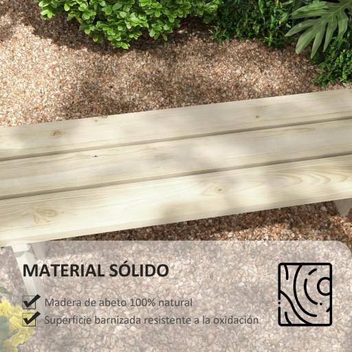 Banco de Madera de 2 Plazas Carga 220 kg Banco de Exterior para Jardín Patio Terraza 130x38x45 cm Natural [2]