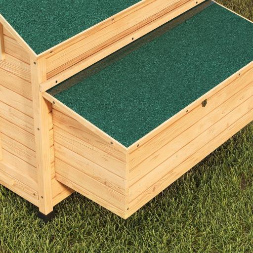 Gallinero de Madera para Exterior con 2 Nidos Bandeja Extraíble Perchas Techo Impermeable 150x100x96,5 cm Amarillo [6]