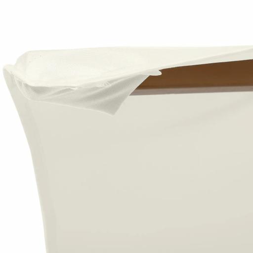 Sombrilla Parasol de Madera Ø250x230cm para Exterior con 6 Varillas Sistema de Polea Color Blanco [2]