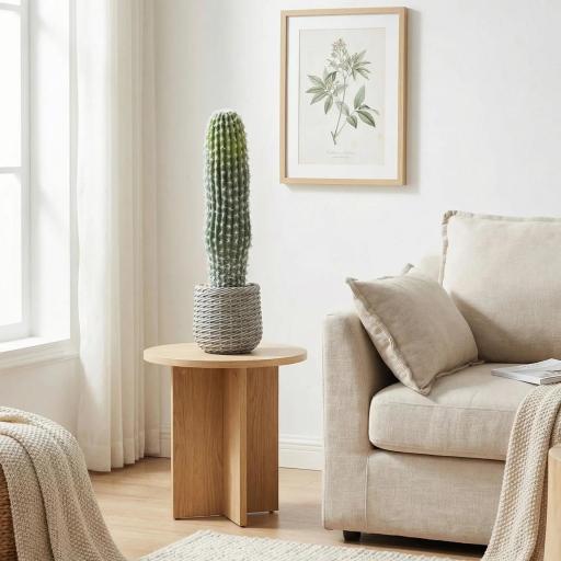 Cactus Artificial 66 cm, Planta Artificial Decorativa con Maceta para Decoración del Interior Verde [3]