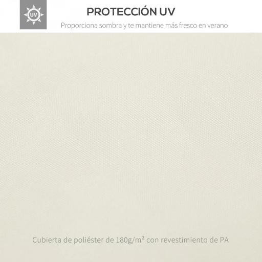 Techo de Repuesto 4x3 m para Cenador de Jardín 2 Niveles Transpirable con 8 Orificios de Drenaje Cubierta Superior de Reemplazo para Pabellón Gazebo Exterior Beige [6]