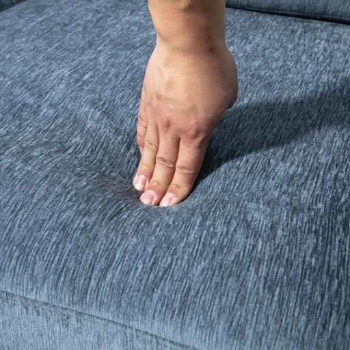 Sofá Rinconera Chaise Lounge Reversible en Forma de L con 2 Cojines Carga 200 kg 230x138x87 cm Azul Oscuro [4]