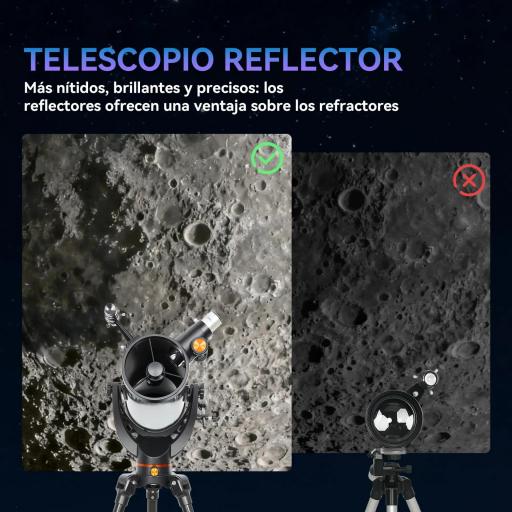 Telescopio Reflector Astronómico para Adultos y Principiantes Apertura 114 mm con Trípode Ajustable Bolsa [2]