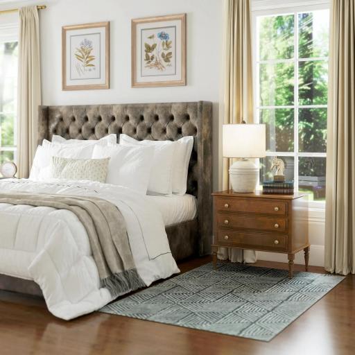 Alfombra Salón 170x120 cm Lavable en Lavadora Pelo Corto Estilo Moderno Tapete para Sala de Estar Dormitorio Gris Oscuro [5]
