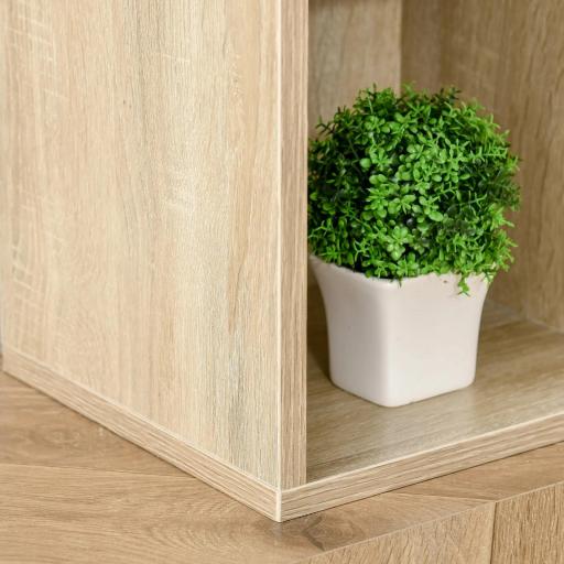 Estantería Librería de Madera Armario de Libros con 7 Compartimentos para Plantas Archivos 50x24x106 cm Roble [7]