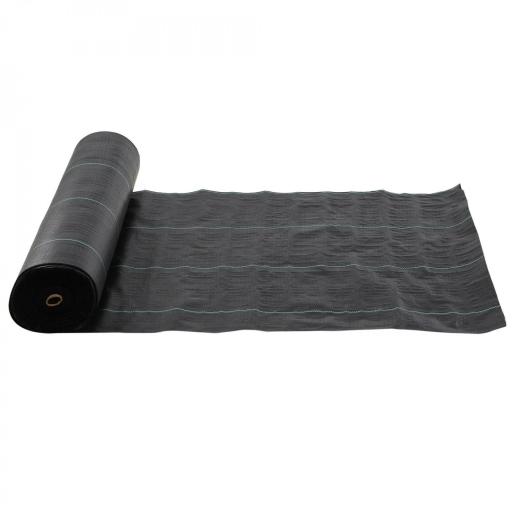 Malla Geotextil 2x50 m Malla de Jardín contra Malas Hierbas 130 g/m² Rollo de Malla Antimaleza Negro [9]