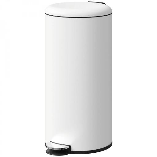Papelera de Cocina 30L con Pedal Tapa de Cierre Suave y Cubo Extraíble para Dormitorio Oficina Estudio Salón Crema [9]