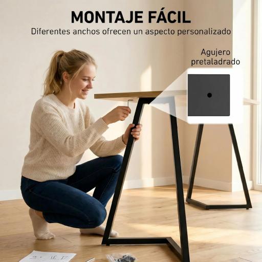 Juego de 4 Patas de Mesa Cuadradas Industriales para Muebles con Pies Ajustables 43x3x72 cm Negro [3]