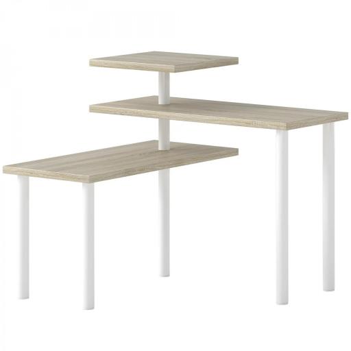 Estantería de Cocina de 3 Niveles con 3 Baldas Giratorias Marco de Metal y Diseño Escalonado para Comedor Salón Natural [10]