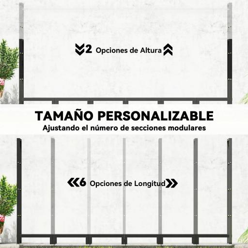 Leñero Exterior Metálico de Chimenea Soporte para Leña con Cubierta Impermeable y Cadenas de Acero 235x31x116 cm Negro [8]