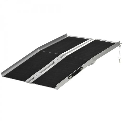 Rampa para Silla de Ruedas Plegable 122x73,5 cm Rampa Portátil de Aluminio Rampa de Umbral Antideslizante Negro [3]